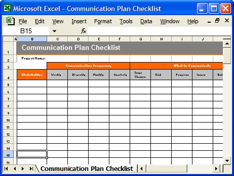 communication plan template ms wordexcel templates