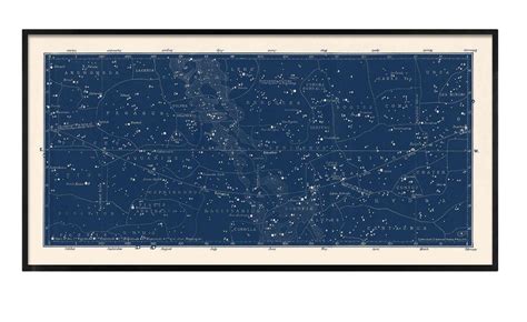 Antique Star Map Large Celestial Print On Constellation