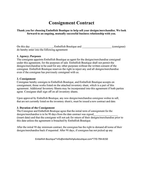 40 Best Consignment Agreement Templates And Forms Templatelab