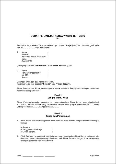 Contoh Surat Pemutusan Kontrak Pekerjaan Konstruksi Contoh Surat