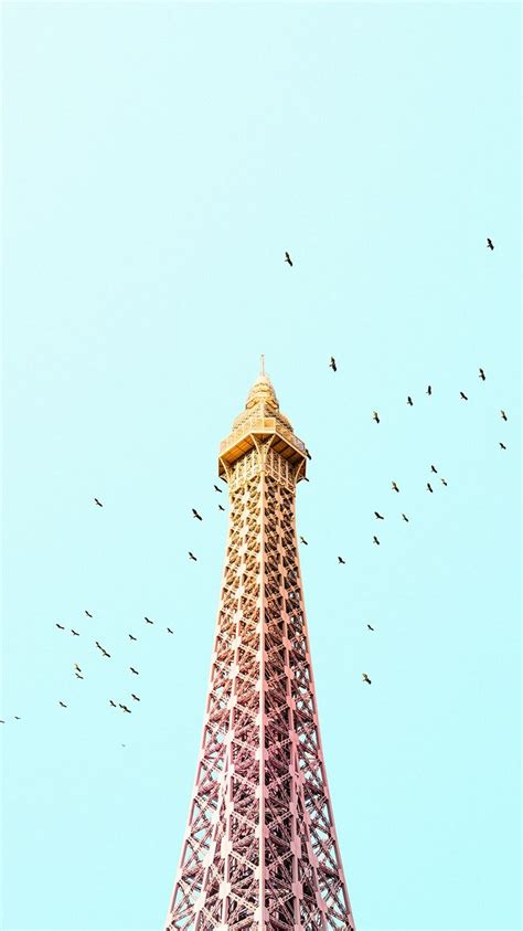 Paris Eiffel Tower Birds Colorful Iphone 8 Wallpapers Free Download