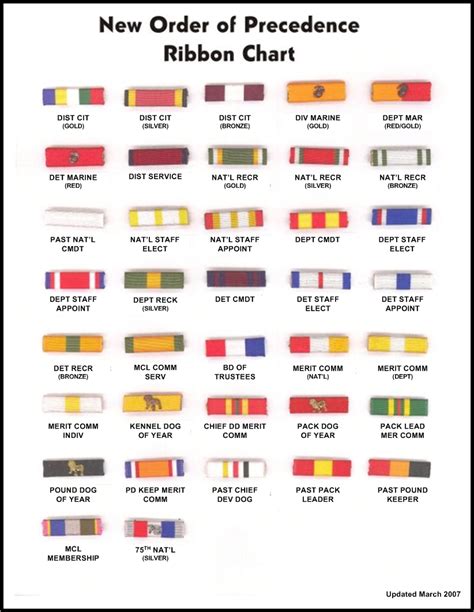 Precedence Army Ribbon Chart