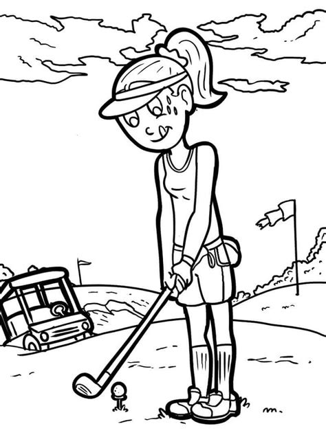 Crianças Jogando Golfe para colorir imprimir e desenhar Colorir Me