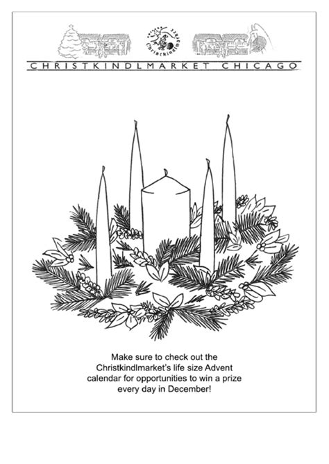 Advent Wreath Coloring Page printable pdf download