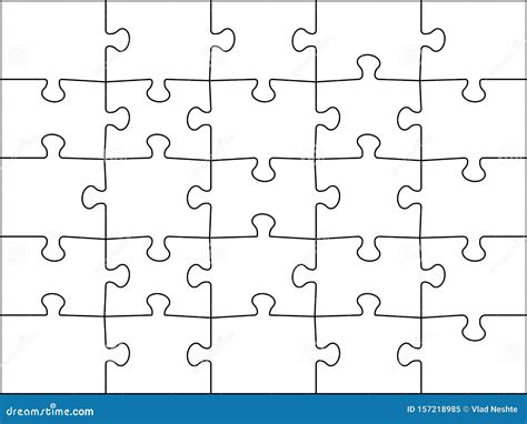 Puzzles Grid 5x5 Template Jigsaws Detail Frame 25 Pieces Assemble