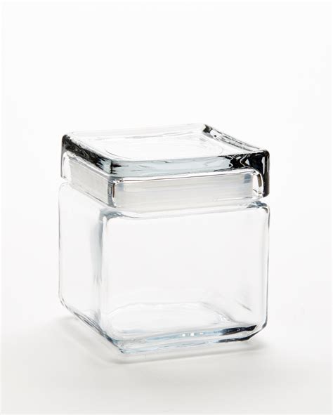 1 Quart Anchor Square Jar With Glass Lid Jar Store A Basco Company