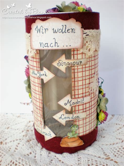 Unten finden sie auch unsere bastelanleitung für ein lustiges sparschweinchen! Handmade by Bianca: Reise Spardose, mit Füllstand-Anzeiger