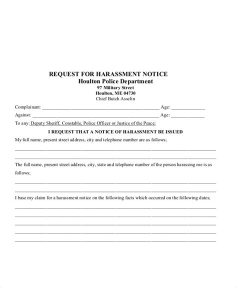 Sample Harassment Warning Letter