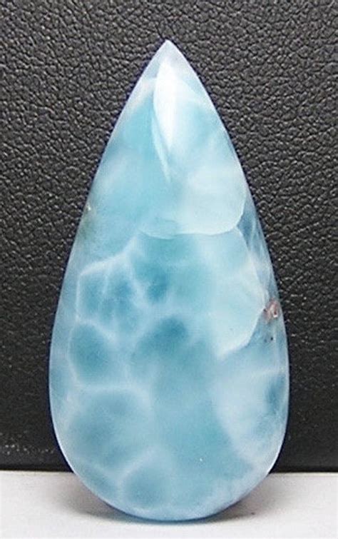 Premium Teardrop Cabochon Jewel Larimar Blue Semiprecious Gemstone From