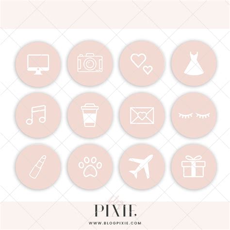 Instagram Story Highlight Icons Peach And White Blog Pixie