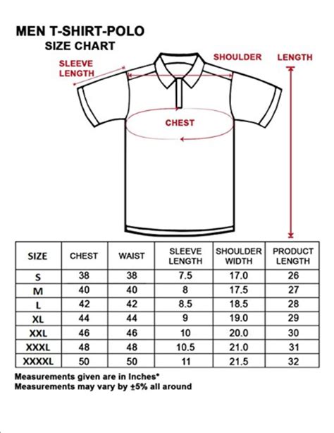 Polo T Shirt Size Chartsave Up To 16