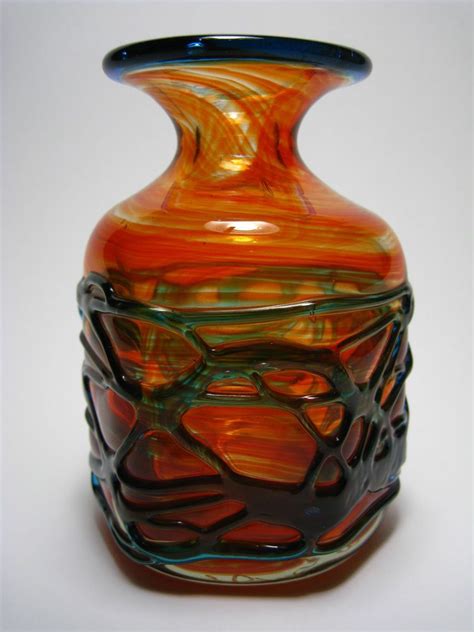 Mdina Art Glass Vase Malta Signiert Michael Harris Glas Loetz Modern Kralik Keramik Glas Antike