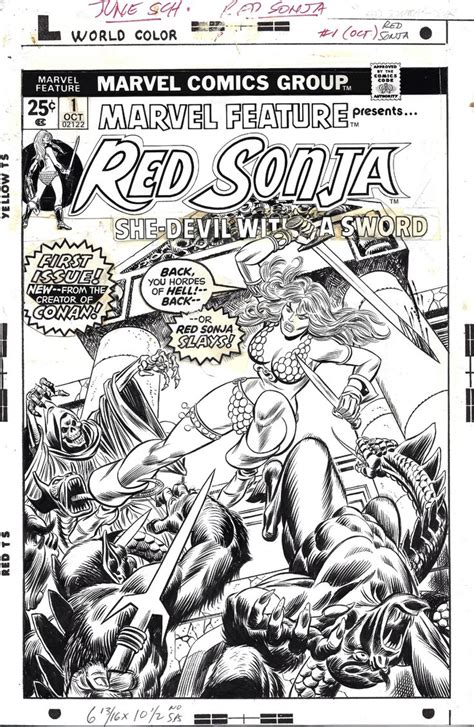 Gil Kane Marvel Feature V 2 Red Sonja 1 Cover Marvel 1975 Comic Art By Gil Kane And