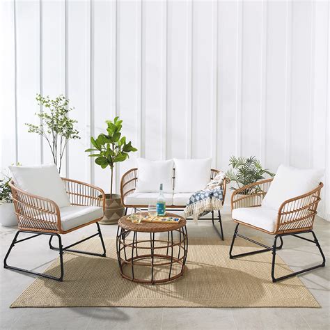 Buy Best Choice Products 4 Piece Outdoor Rope Wicker Patio Conversation