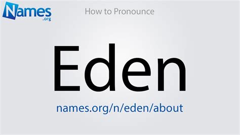 How To Pronounce Eden Youtube