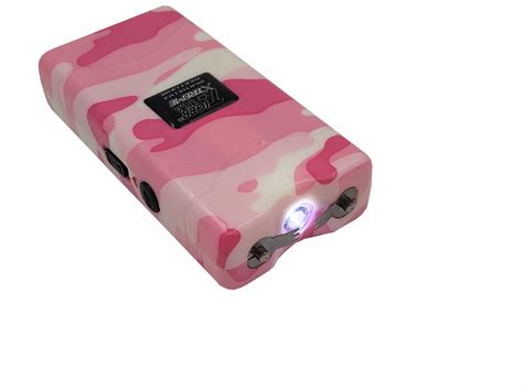 96 Mill Dark Pink Rechargeable Stun Gun And Flash Light Panther Wholesale