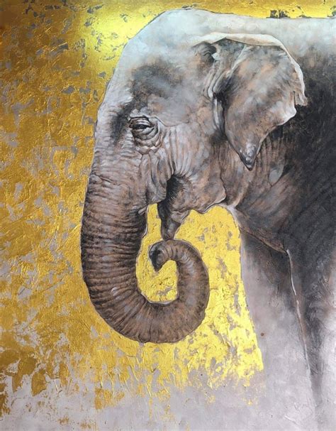 Gentle Giant Elephant Hand Painted Oil Painting On Canvas
