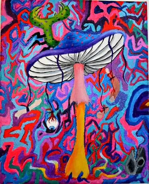 Colorful artwork easy stoner trippy drawings. Chrome & Black: Mushroom funk!