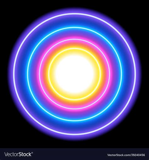 Colorful Neon Light Circles Royalty Free Vector Image