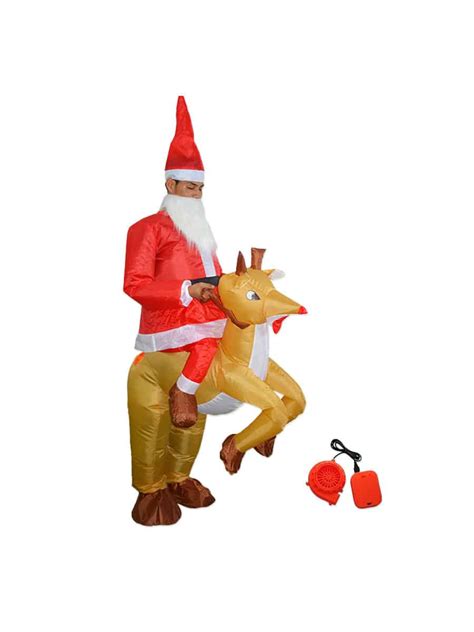Inflatable Santa On Reindeer Costume Shop Singapore For School Kids
