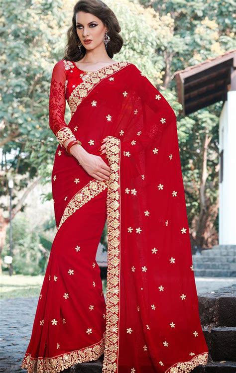 Picture Of Dazzling Diva Red Wedding Saree Saree Utsav Fashion