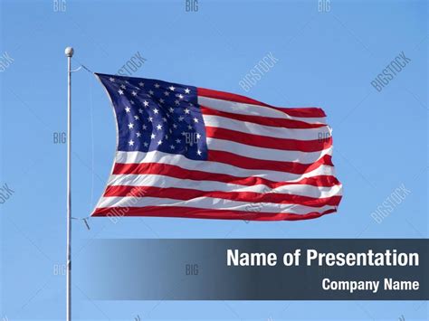 American Flag Waving Powerpoint Template American Flag Waving