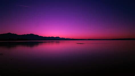 Wallpaper Lake Sunset Horizon Night Hd Widescreen High