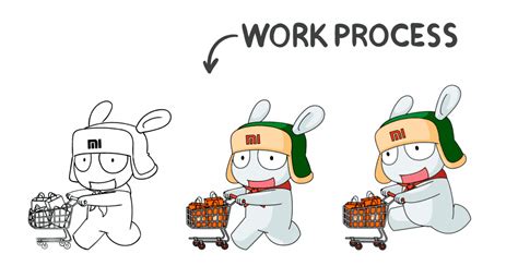 Mi Bunny Official Xiaomi Stickers For Telegram On Behance Xiaomi