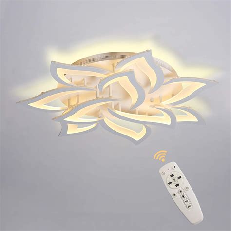 Oninio Dimmable Led Ceiling Light 10 Pedals Modern Metal Acrylic Flush