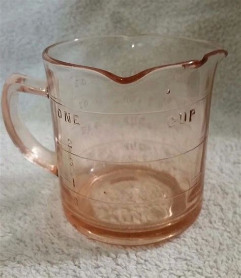 Kellogg S Vintage Pink Depression Glass Cup Measuring Cup