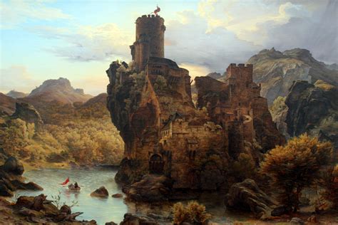 Karl Friedrich Lessing Castle Ritterburg Also Romantic Landscape