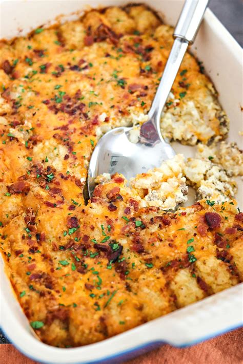 I skipped the vegetable component in an effort to keep the recipe streamlined, but you could also add some chopped bell peppers or cooked mushrooms if you. Cheesy Tater Tot Breakfast Casserole - CPA: Certified Pastry Aficionado