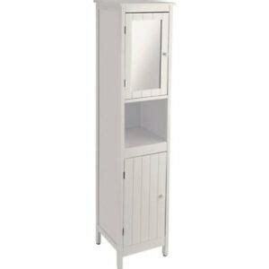 A linen cabinet can do both! TALL WHITE WOODEN BATHROOM CABINET STORAGE UNIT MIRRORED ...