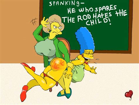 Rule 34 Ass Clothes Color Edna Krabappel Female Female Only Handprint Human Indoors Marge