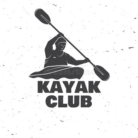 Ensemble Dinsignes De Club De Kayak Illustration De Vecteur