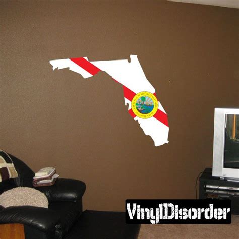 Florida Shape State Flag Sticker Vinyl Wall Decals Flag Tattoo