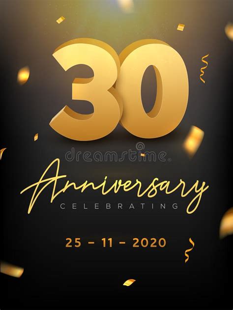 30th Birthday Or Anniversary Stock Vector Illustration Of Isolated