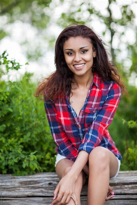 Young And Happy Mixed Race Woman Outdoor By Take A Pix Media