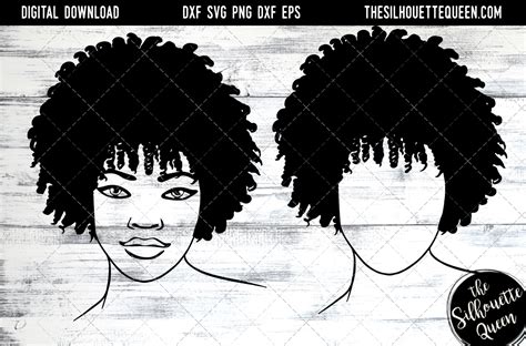 Download African American Woman Afro Hair - Natural Coily curls SVG ...