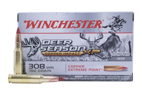 Winchester 308 Win 150 Gr Copper Extreme Point Deer Season Xp 20box