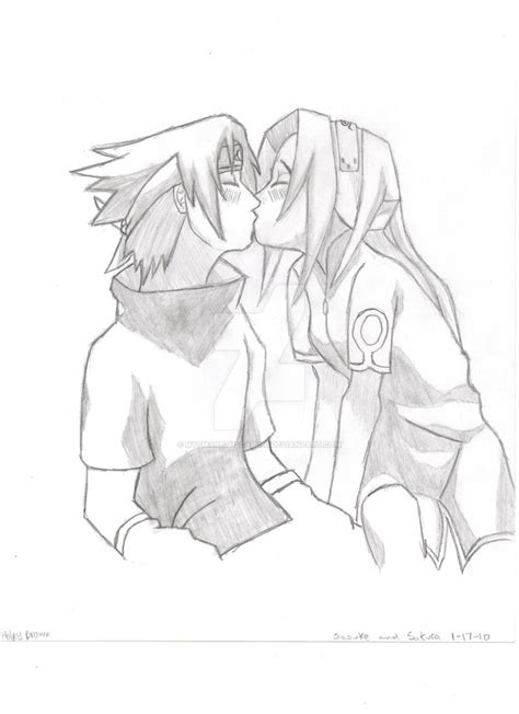 Sasuke And Sakura Kiss By Nytmarethecaring On Deviantart