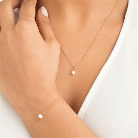 Rose Silver Or Gold Single Pearl Pendant Necklace By Lily Roo