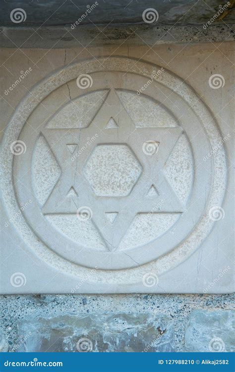 The Star Of David Engraved In The Marble Traditional Symbol Of Modern