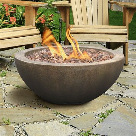 Avoid placing your fire pit directly on your deck or other wooden surfaces. Mondavi Envirostone Propane Fire Pit | Backyard fire ...