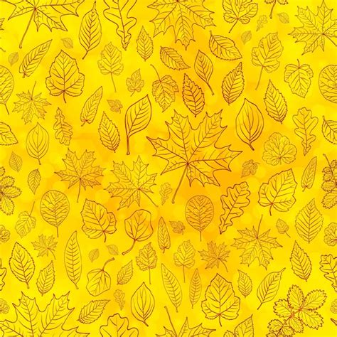 Premium Vector Autumn Leaves Seamless Pattern Background Vector