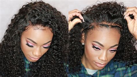 How To Realistic Glueless Lace Frontal Wig Installation Maxglam Brazilian Deep Wave Curly