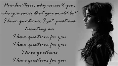 See 7 authoritative translations of choice in spanish with example sentences, phrases and audio pronunciations. Camila Cabello ~ I Have Questions ~ Lyrics - YouTube