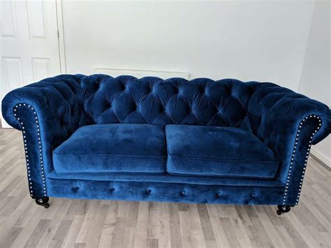 Trudy 2 seater sofa, royal blue velvet. Beautiful Royal Blue Velvet Chesterfield Sofa | in Keston ...