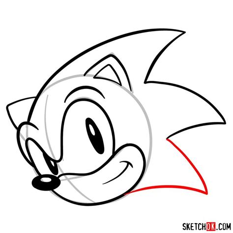 How To Draw Sonic The Hedgehogs Face Sketchok Easy Drawing Guides In