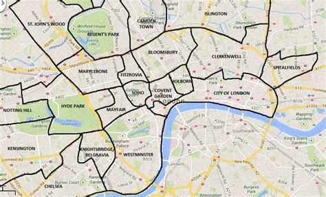 A Map Of London Neighbourhoods London Neighborhood Map London